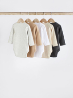 Боди с длинным рукавом для малышей Next D70-303, 5 шт., Бежевый, Серый, Белый