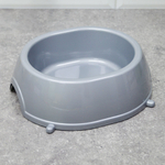Миска для животных 0,75л овальная 218*200мм, серебристая, №7
