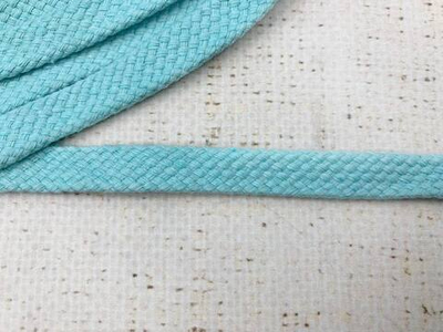 Шнур плоский х/б, ш. 10 мм, турецкое плетение, голубой