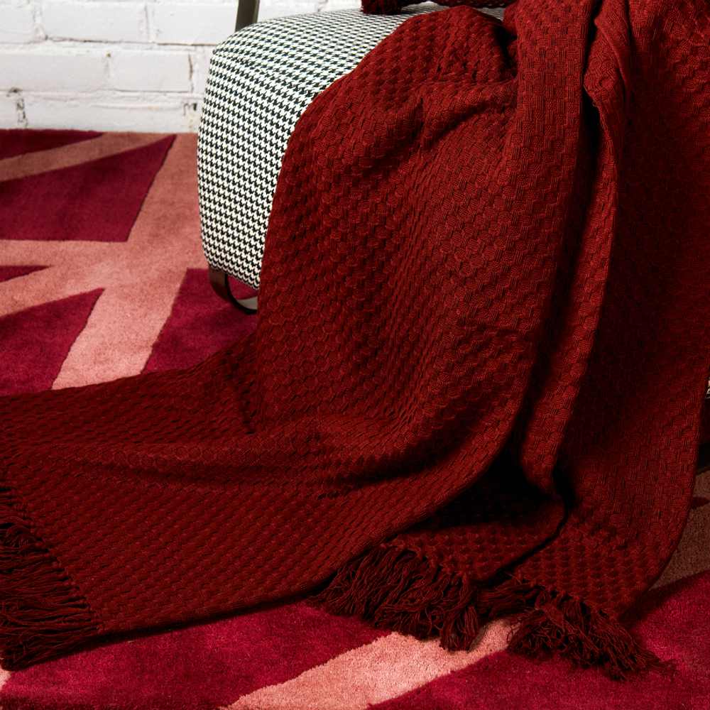 Покрывало вафельное 180х250 Tkano Essential бордовое