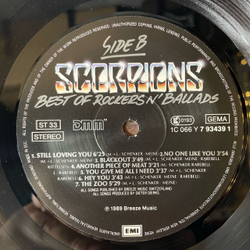 Винтажная виниловая пластинка LP Scorpions, Best Of Rockers N Ballads (Германия 1989)