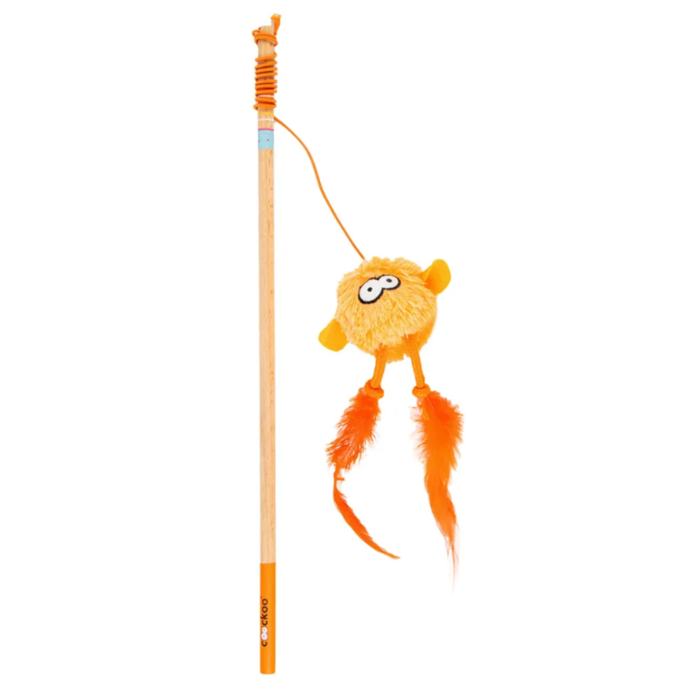 Ebi coockoo игрушка для кошек удочка дразнилка "jumpy", оранжевая, 40см