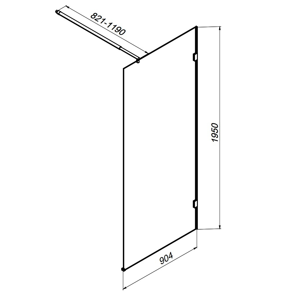 Душевая перегородка 90x195 см AM.PM X-Joy W94UWI-90-F1-MTE