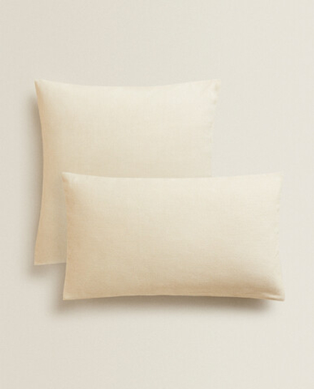 ZARA HOME ОДНОТОННЫЙ ЧЕХОЛ ДЛЯ ДЕКОРАТИВНОЙ ПОДУШКИ, СВЕТЛО-БЕЖЕВЫЙ