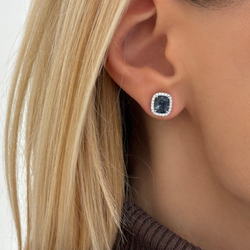 Серьги Пусеты со Шпинелью и Бриллиантами, E0015-46/1