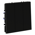 Выключатель встраиваемый VOLTUM S70 трехклавишный 10А, (черный матовый)