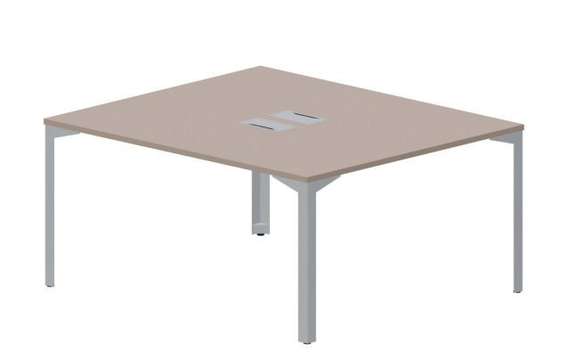 Составной стол на 2 рабочих места 158х136,6х75см (2 металлических  аутлета)