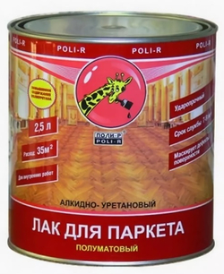 Лак паркет. 0,75 л полуматовый Поли-Р