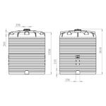 Емкость Пласт Инжиниринг цилиндрическая 25000 л. вертикальный (3070x3070x3810см;синий) - арт.560091