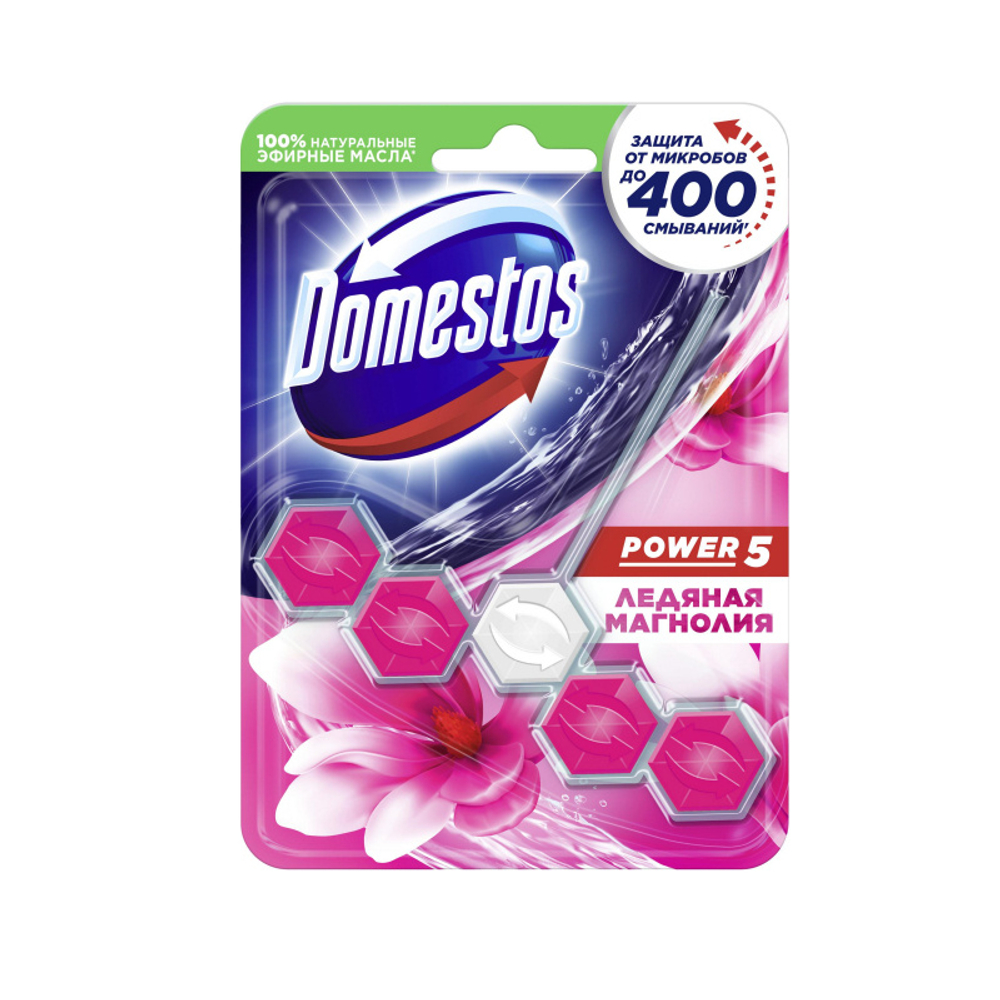 Domestos 55г Power 5 Блок гигиен. д/унитаза Ледяная магнолия