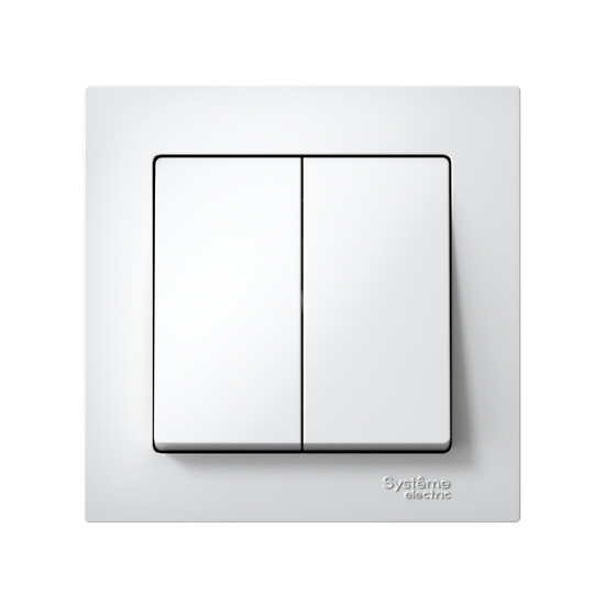 Выключатель 2-кл. СП AtlasDesign 10А IP20 (сх. 5) 10AX в сборе бел. SE ATN000152