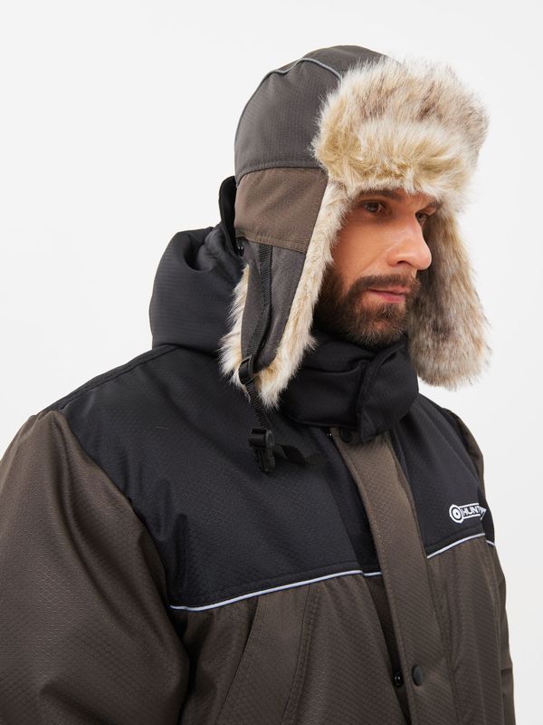 Шапка ушанка зимняя Полюс ткань Cell цвет Хаки