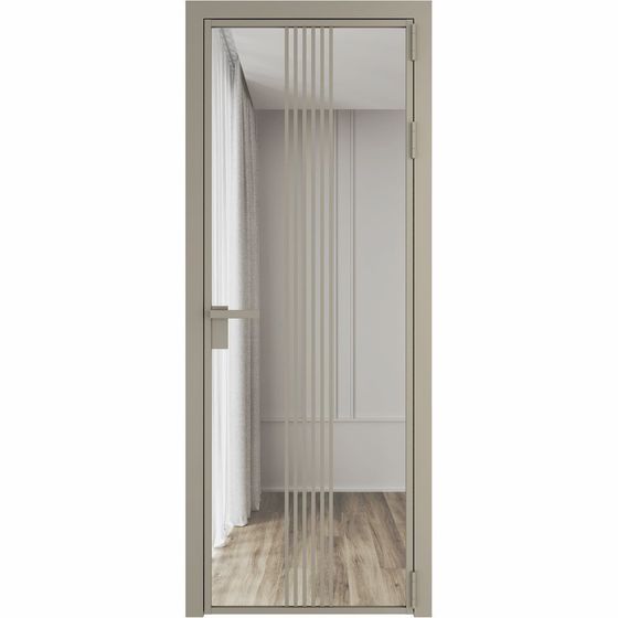 Алюминиевая дверь 18AG никель матовый стекло прозрачное