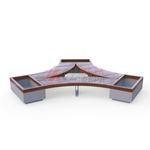 Лавка Rail Road 03 вогнутая с 3-мя вазонами