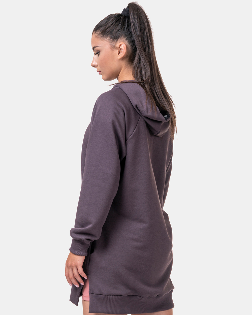 Толстовка женская Nebbia 580 Everyday HERO Long Sweatshirt with a hoodie Marron