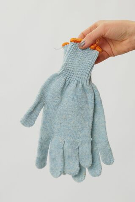 Перчатки из шерсти голубого цвета