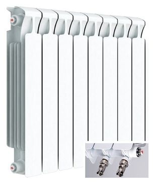 Радиатор Rifar Monolit Ventil 500 - 8 секций подключение нижнее (правое)