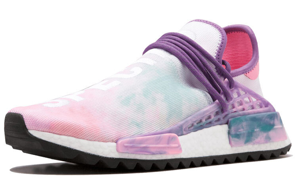 Pharrell Williams x adidas originals NMD Human Race Holi Festival (Pink Glow) Philippine Dong co-branded low-cut sports casual shoes for men and women the same white purple