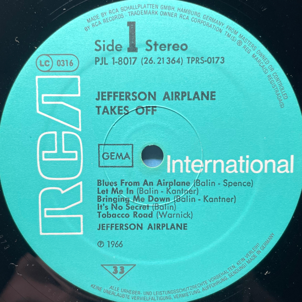 Jefferson Airplane ‎– Jefferson Airplane Takes Off (Германия 1974г.)