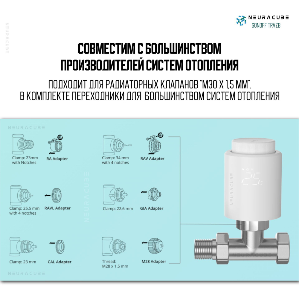ZigBee Умный термостатический клапан SONOFF TRVZB