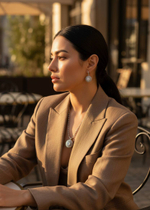 Кулон на цепочке "Милора" круглый с цирконами, оттенок серебро