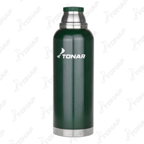Термос (HS.TM-058-G) 1200ML с ситечком зеленый (2 крышки-кружки) TONAR