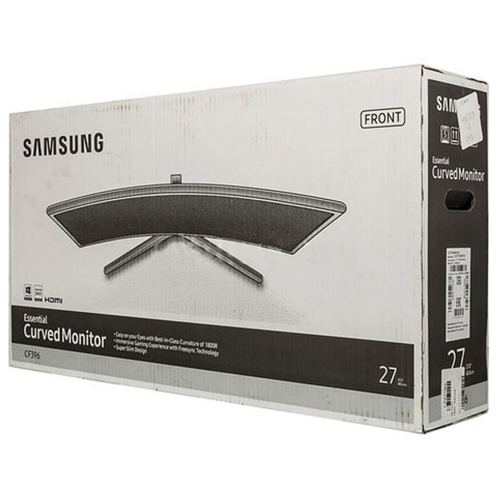 Монитор SAMSUNG C27F396FHI 27" (69 см), 1920x1080, 16:9, VA, 4 ms, 250 cd, VGA, HDMI, черный, LC27F396FHIXRU