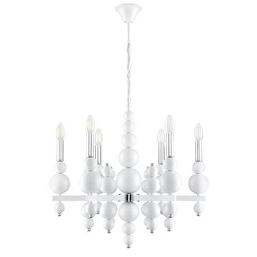 8260/6 MODERNI LN26 126 белый/хром, металл Люстра E14 6*40W 220V NANA