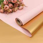 Пленка В рулоне 10 м х 58 см двухсторонняя (Золотой, Розовый)