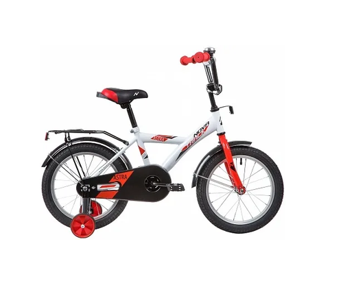 Велосипед NOVATRACK 16" ASTRA белый, тормоз нож, крылья, багажник, полная защ.цепи
