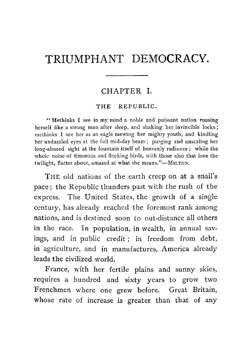 Triumphant Democracy, Or, Fifty Years' March of the Republic | Andrew Carnegie