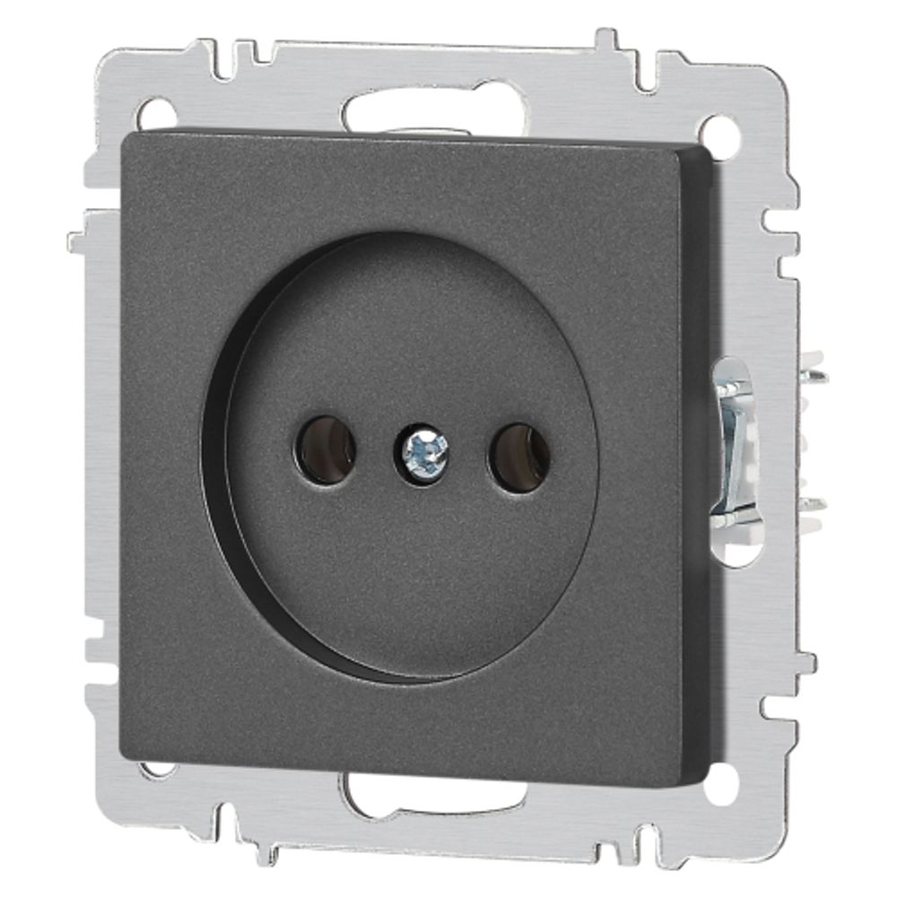 Розетка Intro Accent 6-201-07 2P 16А-250В IP20 СУ AL/CU графит