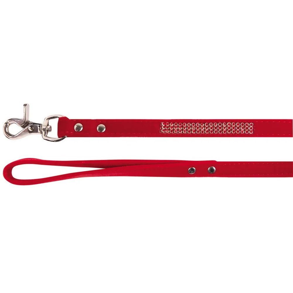 Поводок DEZZIE для собак 1,5*120см, бархат, красный