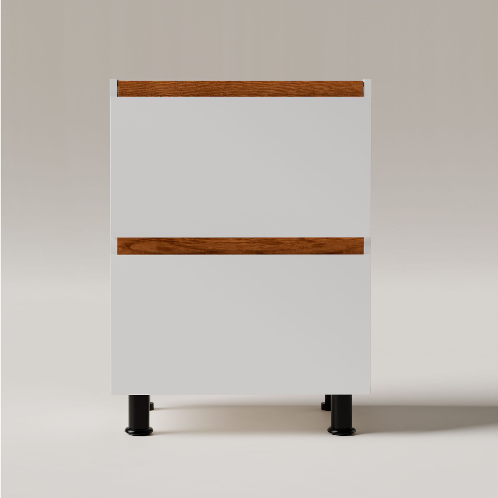 Кухонный модуль напольный 60х45х83, Валенсия, с ящиками, с дубовыми панелями, на ножках / белый, массив дуба, Dipriz