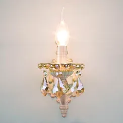 3281/1 / настенный светильник /   белый с золотом/тонированный хрусталь Strotskis