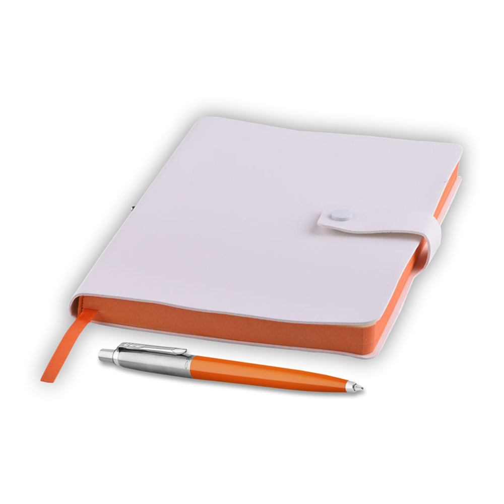 Подарочный набор: Шариковая ручка Parker Jotter ORIGINALS ORANGE CT в БЛИСТЕР и Ежедневник недатированный белый