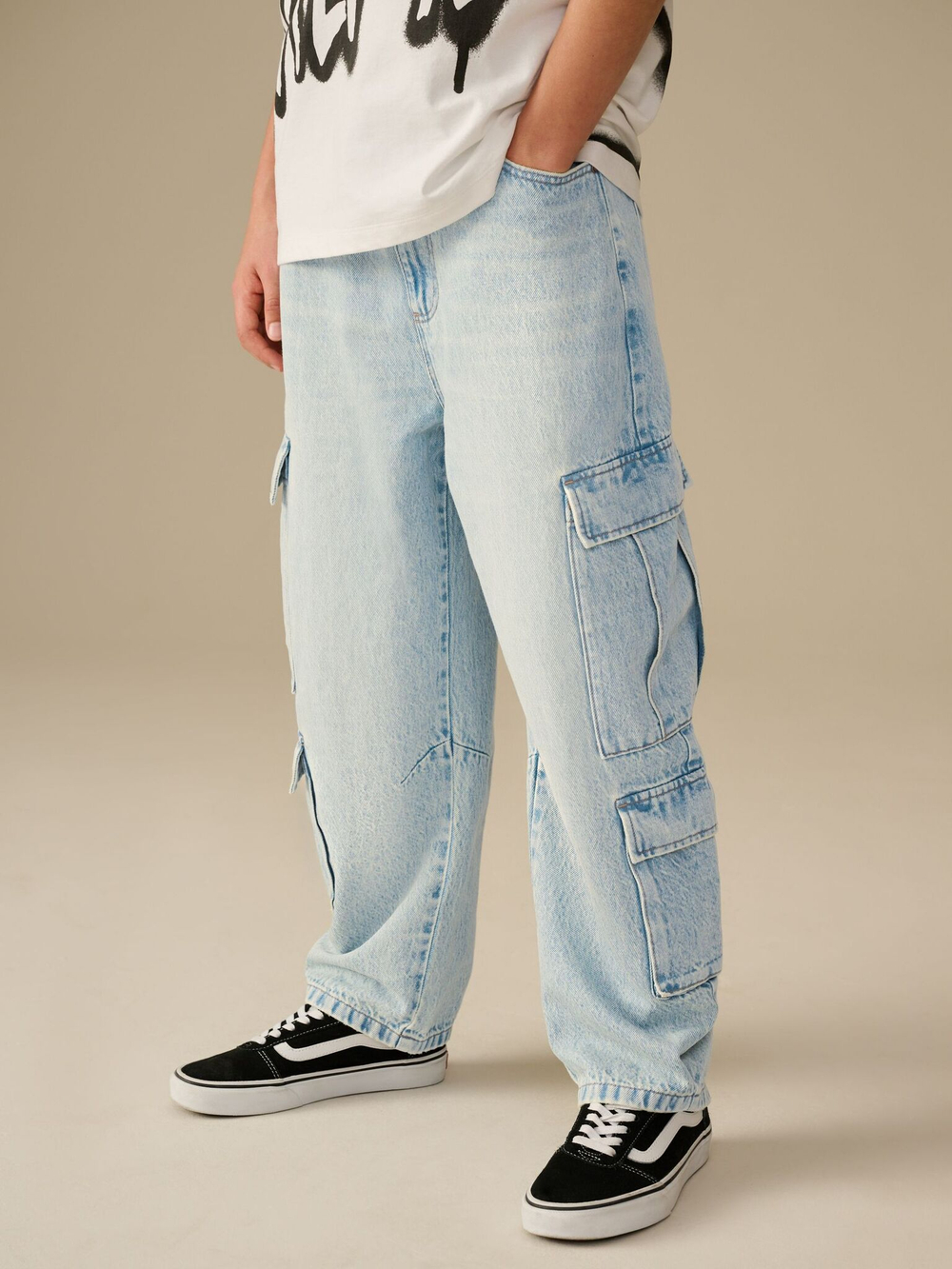 Джинсы карго для мальчика Next E41-856, Голубой