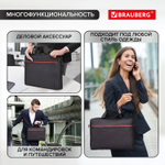 Сумка портфель BRAUBERG PRACTICAL с отделением для ноутбука 15 6" "Red line" черная 29х40х7 см