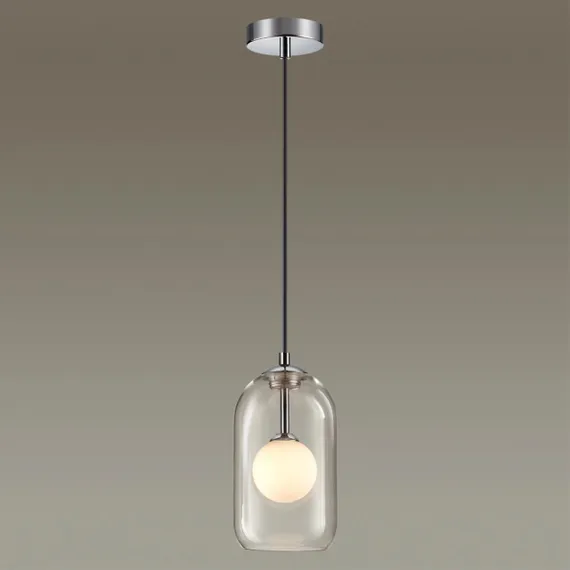 4953/1 PENDANT ODL22 339 хром/ белый/прозрачный/стекло Подвес G9 1*40W LOSTAR