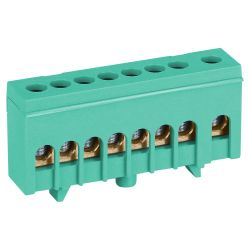 Шина ЭРА NO-224-102 PE земля в изолированном корпусе на DIN-рейку ШНИ-6х9-8-Д зеленый | Шины N, PE, PEN