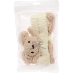 Повязка на голову косметическая «ДАЙМОНД Ми», зайки с лапками, цвет лавандовый, серый, и бежевый, 20*5.5см (ZIP пакет)