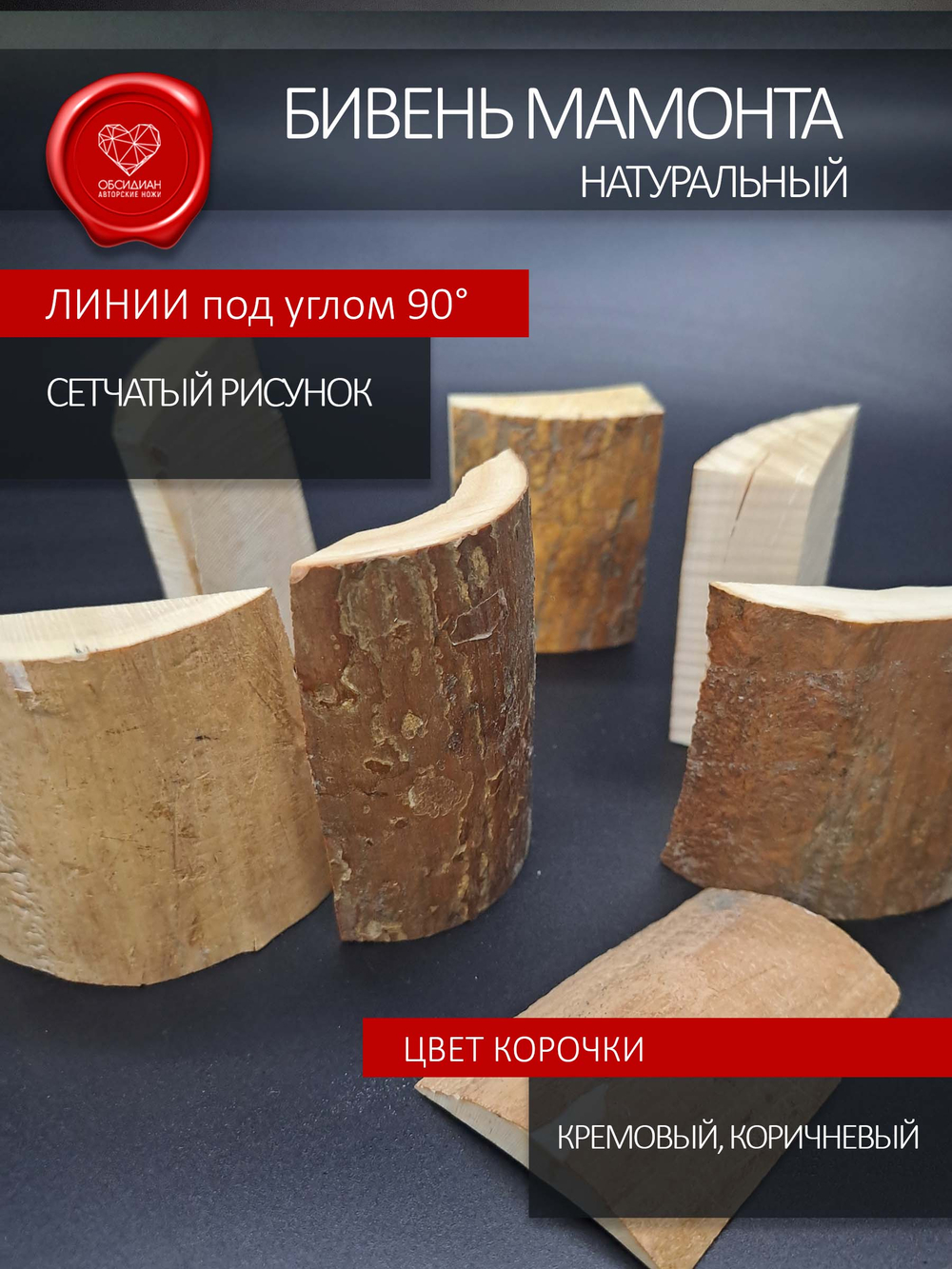 Бивень мамонта корка