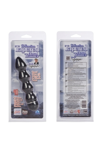 Анальная елочка 10-Function Tapered Anal Trainer рефленый с вибрацией черный