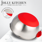 Миска Jolly Kitchen с ручкой, красная, 26 см, нержавеющая сталь 0,5 мм, объем 4,4 л