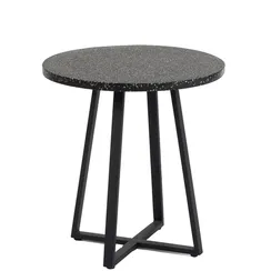 Стол Tella, Ø70 см, черный терраццо