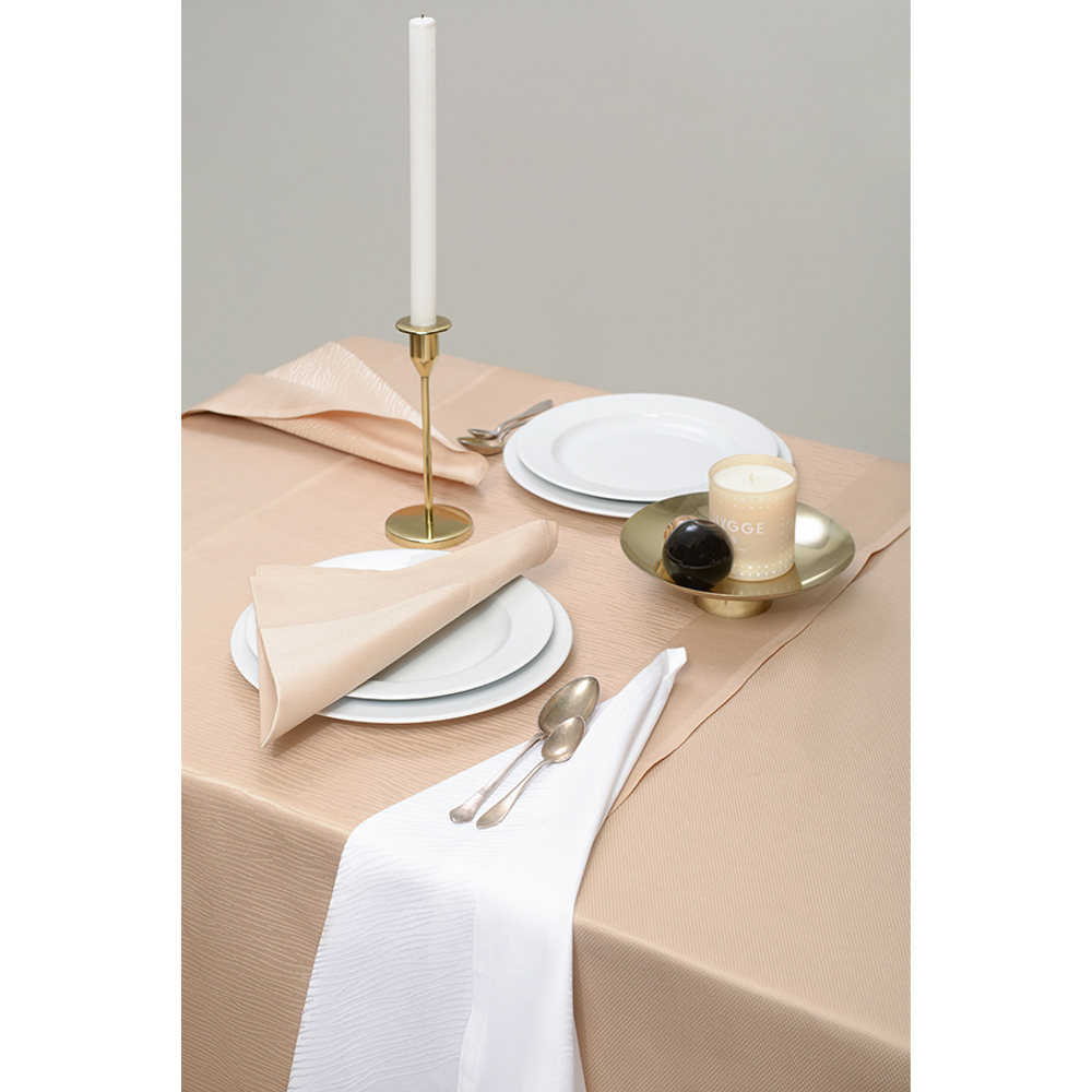 Скатерть 180х260см Tkano Essential бежевая с жаккардовым рисунком