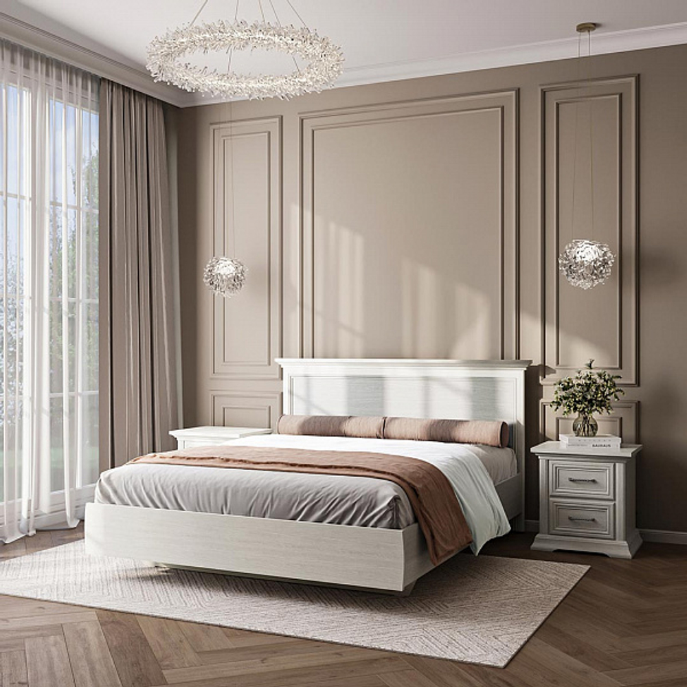 ЛОРЕНЦО Кровать без ножной спинки  (Дуб Сторсанд)