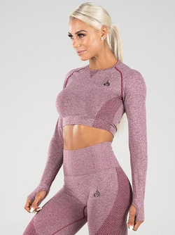 Женский топ Ryderwear Seamless Long Sleeve Crop - Burgundy Marle