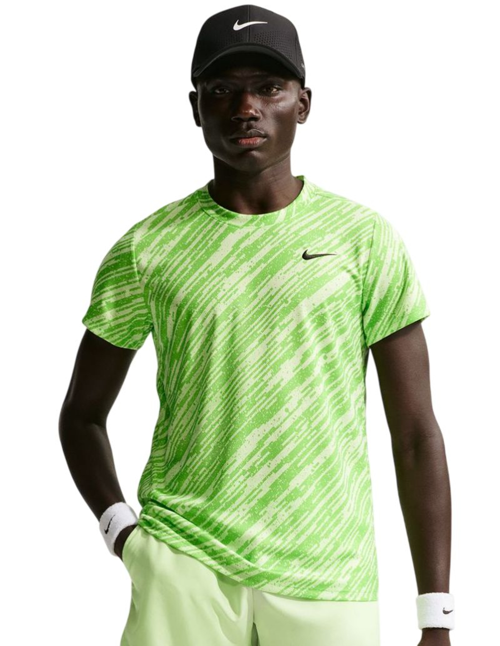 Мужская теннисная футболка Nike Court Dri-Fit Victory Print - mean green/black