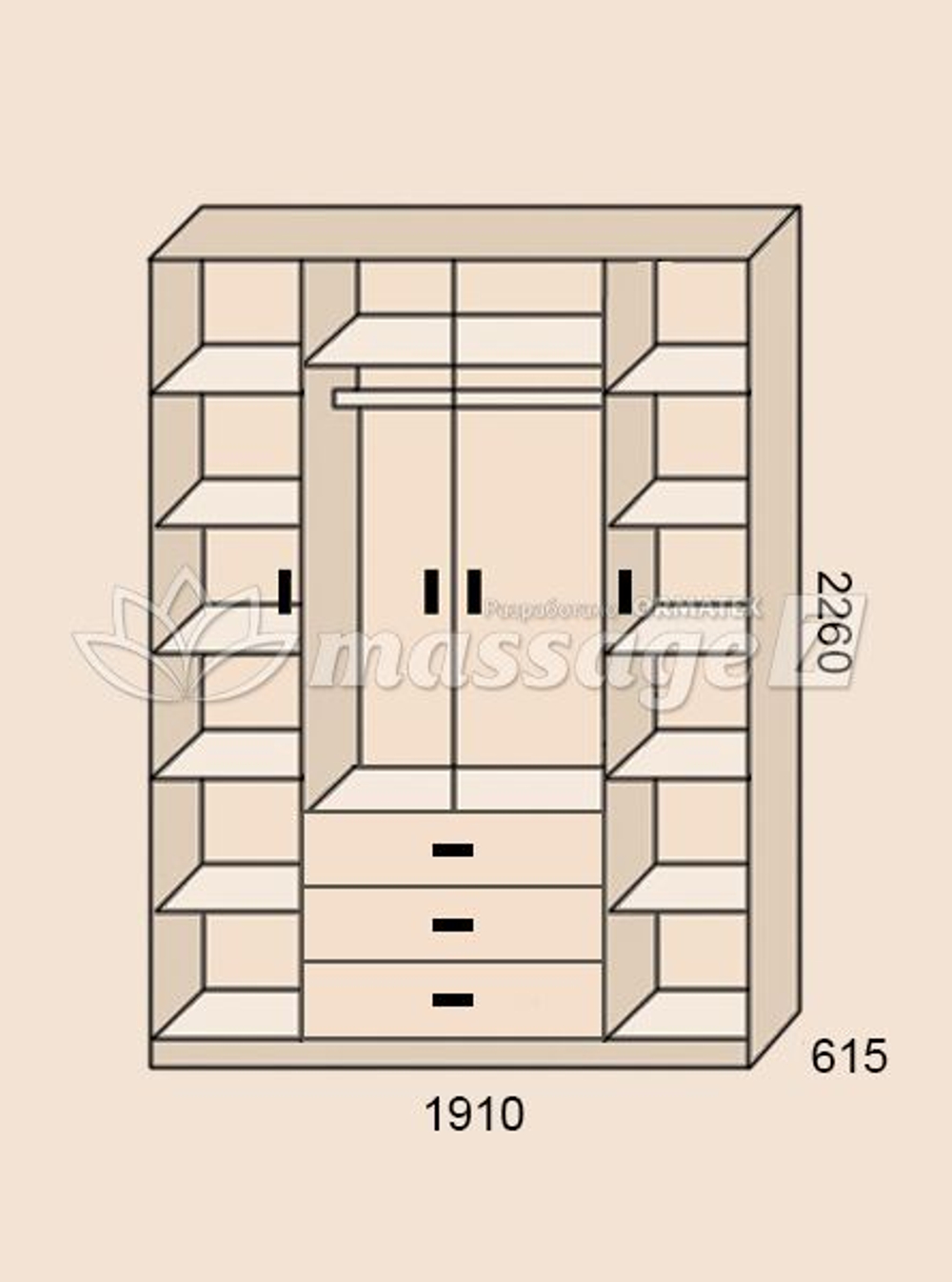 Шкаф Дарина 4х створчатый.